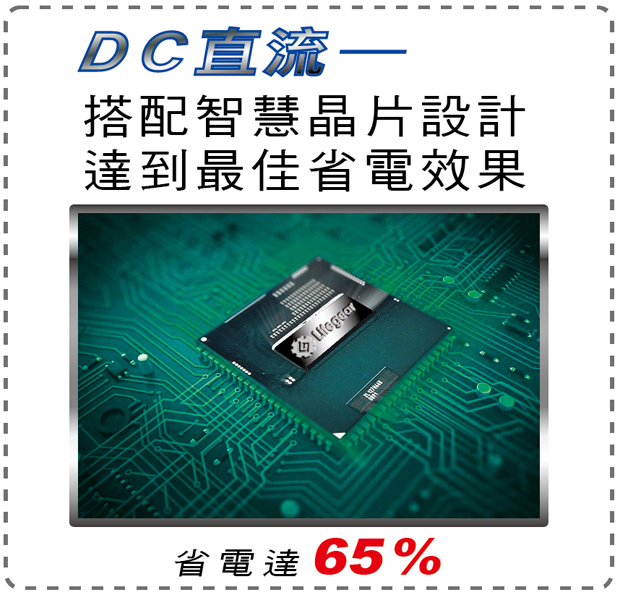 樂奇DC直流超靜音換氣扇，搭配智慧晶片設計，達到最佳省電效果。